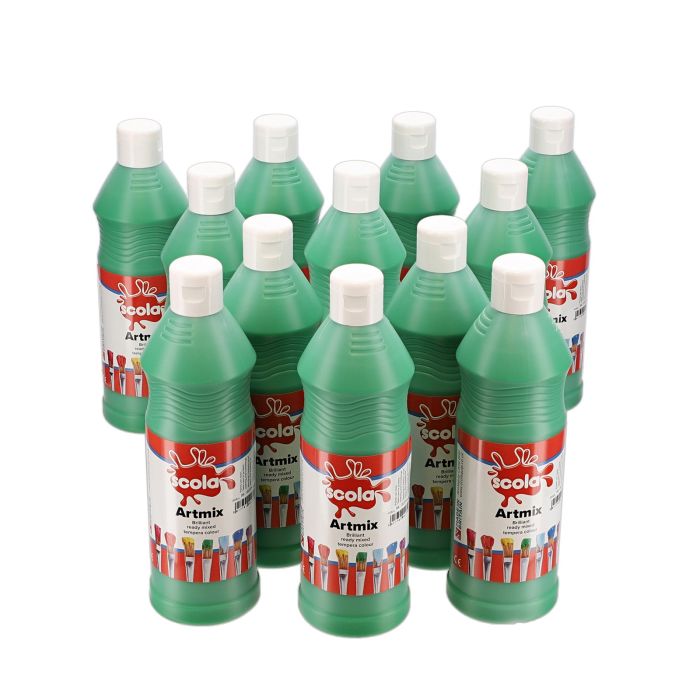 Scola Artmix Ready Mixed Paint - 600ml - Brilliant Green - Pack of 12