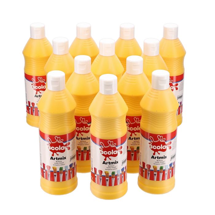 Scola Artmix Ready Mixed Paint - 600ml - Brilliant Yellow - Pack of 12