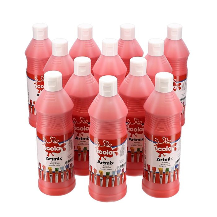 Scola Artmix Ready Mixed Paint - 600ml - Vermilion - Pack of 12