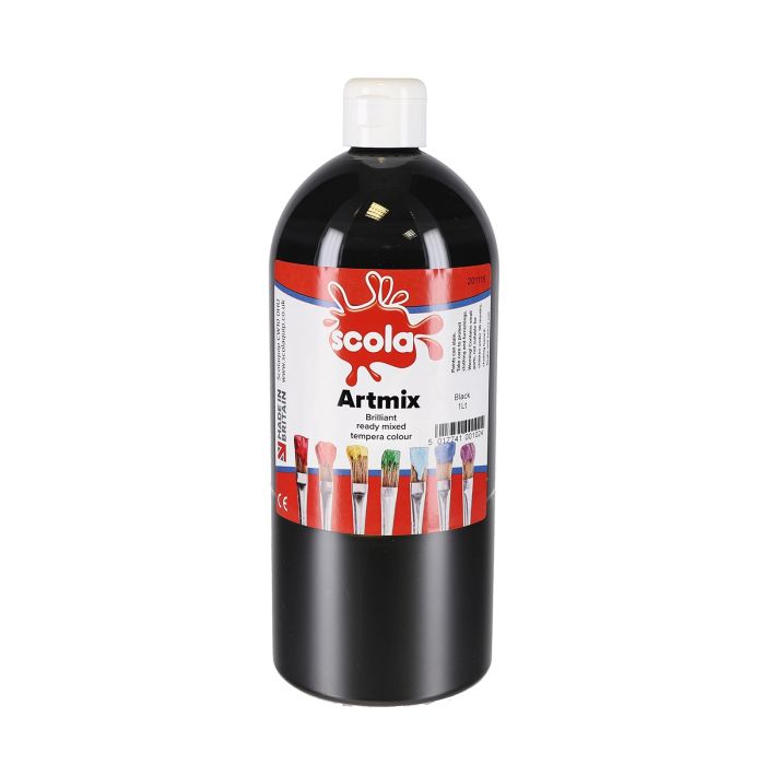 Scola Artmix Ready Mixed Paint - 1 Litre - Black Scola Artmix Ready Mixed Paint - 1 Litre - Black
