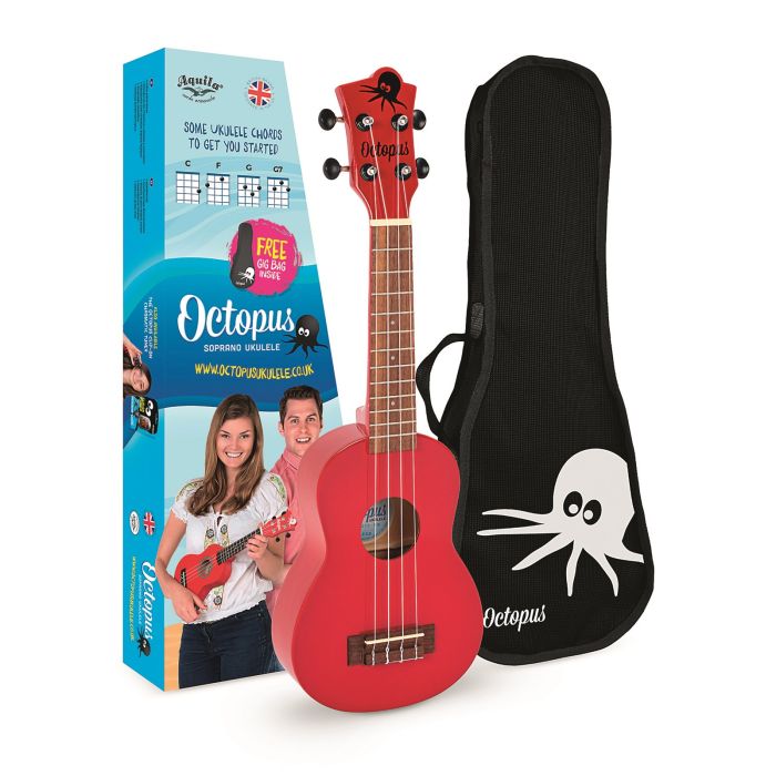 Octopus Soprano Ukulele - Candy Apple Red Octopus Soprano Ukulele - Candy Apple Red