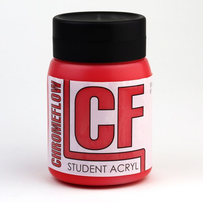 Chromeflow CF Student Acryl Paint - 500ml - Transparent Vermilion Chromeflow CF Student Acryl Paint - 500ml - Transparent Vermilion