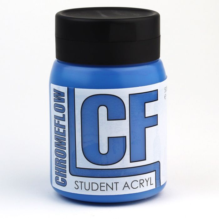 Chromeflow CF Student Acryl Paint - 500ml - Primary Cyan Chromeflow CF Student Acryl Paint - 500ml - Primary Cyan