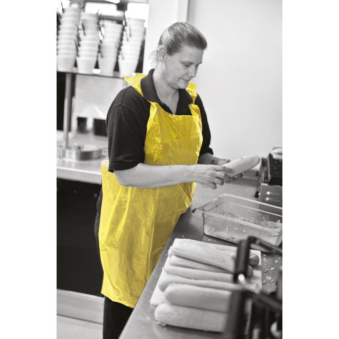 Yellow Aprons - Pack of 200 Yellow Aprons - Pack of 200