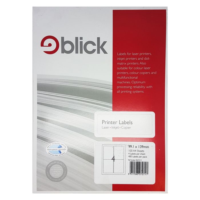 Multi Labels A4 99.1 x 139mm - Pack of 100 Sheets
