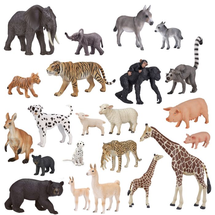 Wild Animals And Their Young - Set of 22