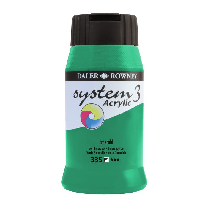 Daler-Rowney System3 Acrylic Paint - 500ml - Emerald Green