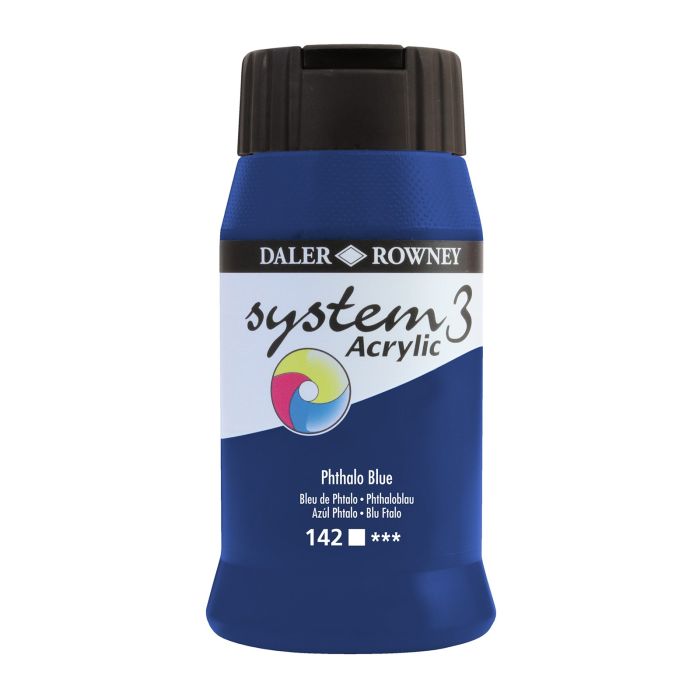 Daler-Rowney System3 Acrylic Paint - 500ml - Phthalo Blue