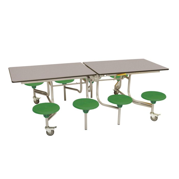 Primary Rectangular 8 Seat Table Green Top Grey Seat