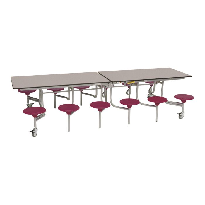 Secondary Rectangular 12 Seater Dining Tables - Wine Seat/Grey Top