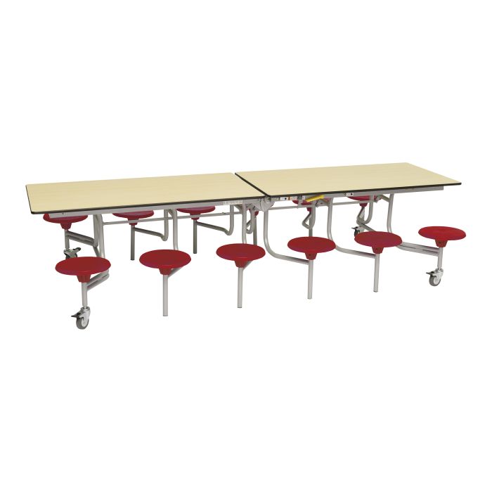 Secondary Rectangular 12 Seater Dining Tables - Wine Seat/Maple Top