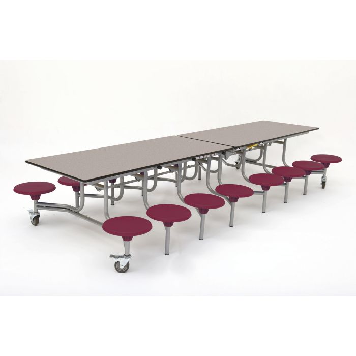 Rectangular 16 Seat Table - Wine - Grey