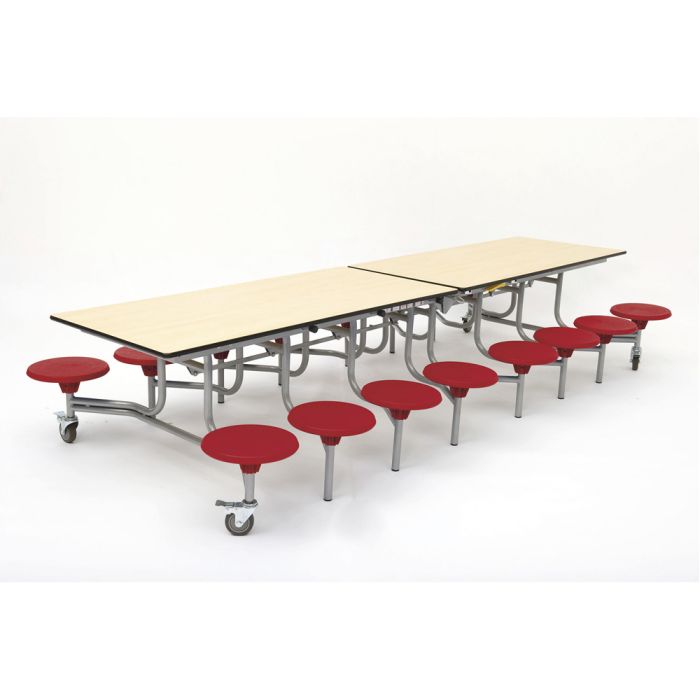 Rectangular 16 Seat Table - Red - Maple