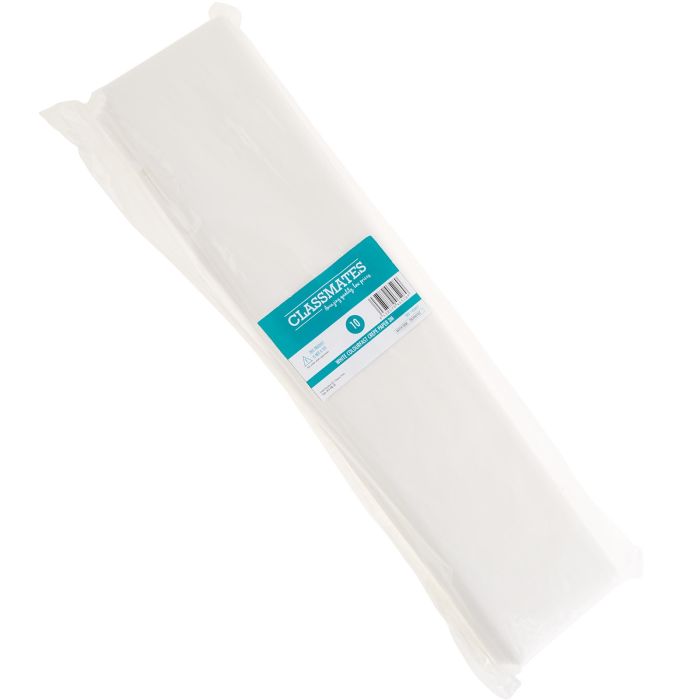 Colour Fast Crepe Paper Folds 500mm x 3m - White - Pack of 10 Colour Fast Crepe Paper Folds 500mm x 3m - White - Pack of 10