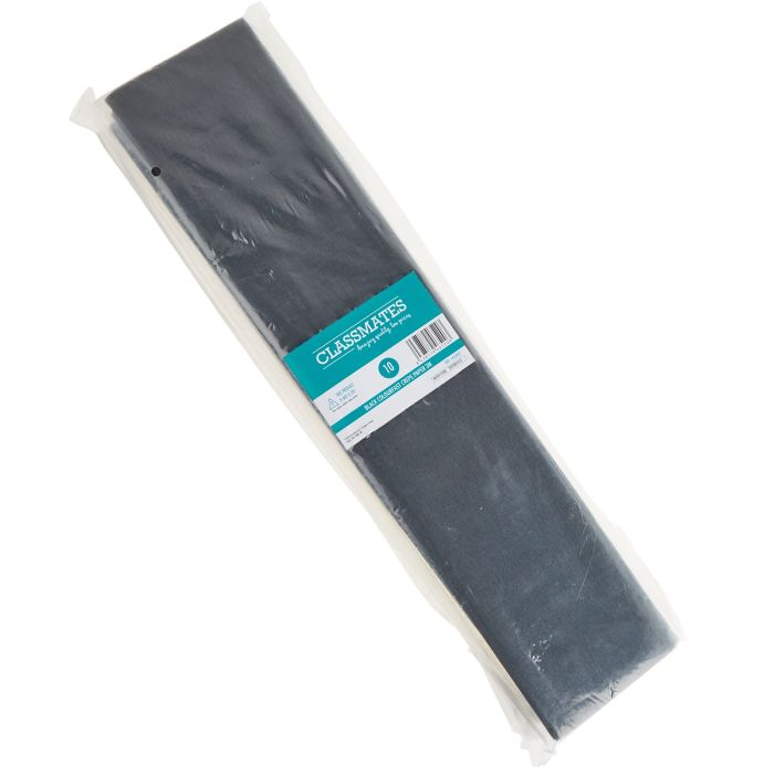 Colour Fast Crepe Paper Folds 500mm x 3m - Black - Pack of 10 Colour Fast Crepe Paper Folds 500mm x 3m - Black - Pack of 10
