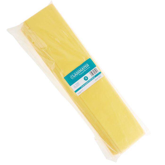 Colour Fast Crepe Paper Folds 500mm x 3m - Yellow - Pack of 10