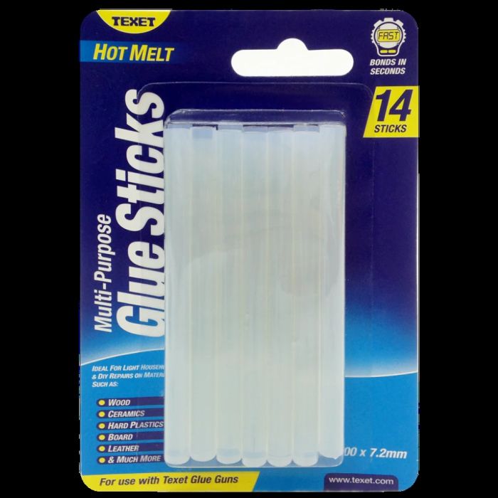 TEXET Hot Melt Glue Sticks - Pack of 14