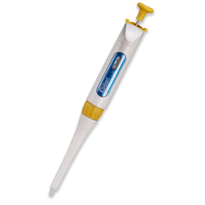 Pearl Adjustable Micro Pipette 20-200ul White/Yellow Pearl Adjustable Micro Pipette 20-200ul White/Yellow