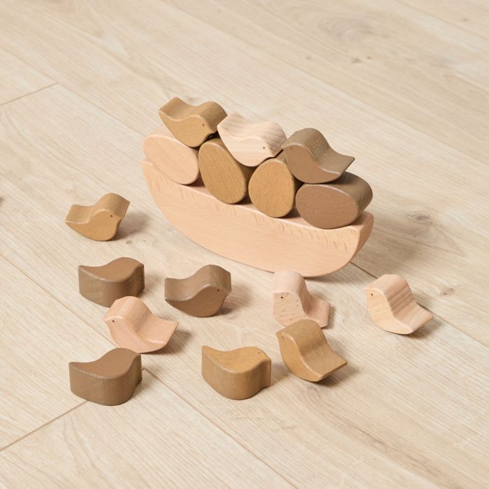 Wooden Birds and Egg Balancing Set
