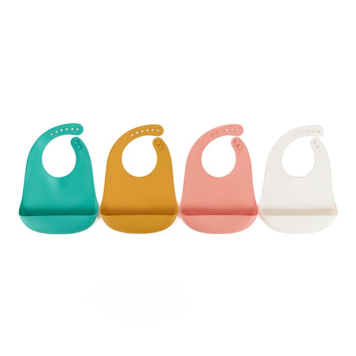 Little Moments Silicone Bibs - Pack of 4 Little Moments Silicone Bibs - Pack of 4