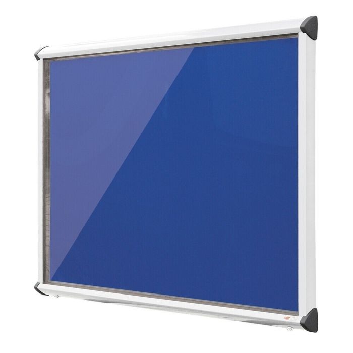 Shield Interior Showcase White Frame 575 x 712mm - Royal Blue