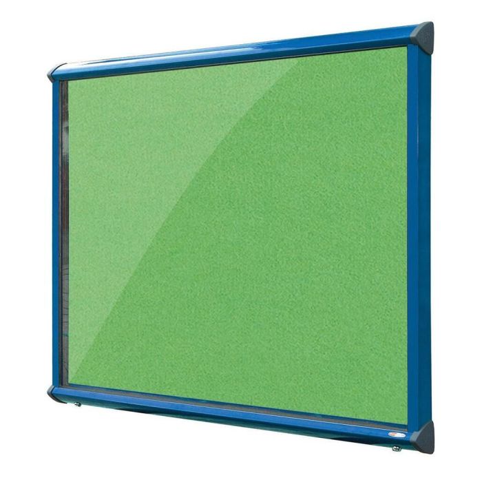 Shield Interior Showcase Blue Frame 750 x 967mm - Apple Green