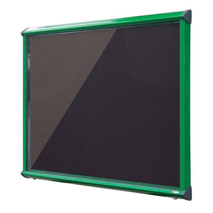 Shield Interior Showcase Green Frame 750 x 967mm - Black