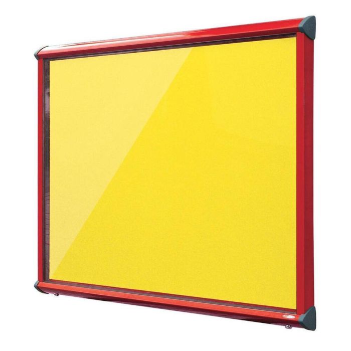 Shield Interior Showcase Red Frame 750 x 967mm - Primrose Yellow
