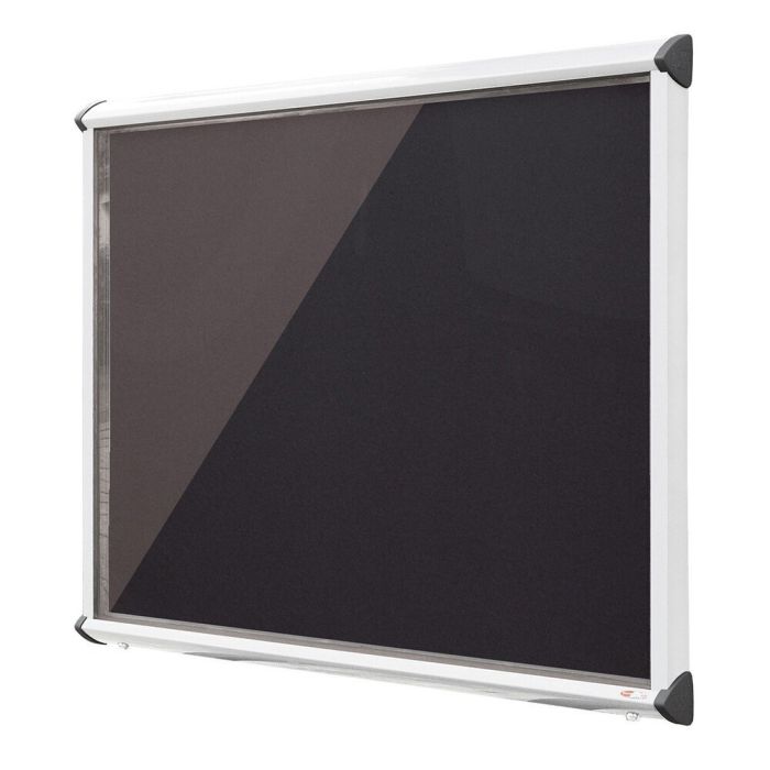 Shield Interior Showcase White Frame 750 x 967mm - Black