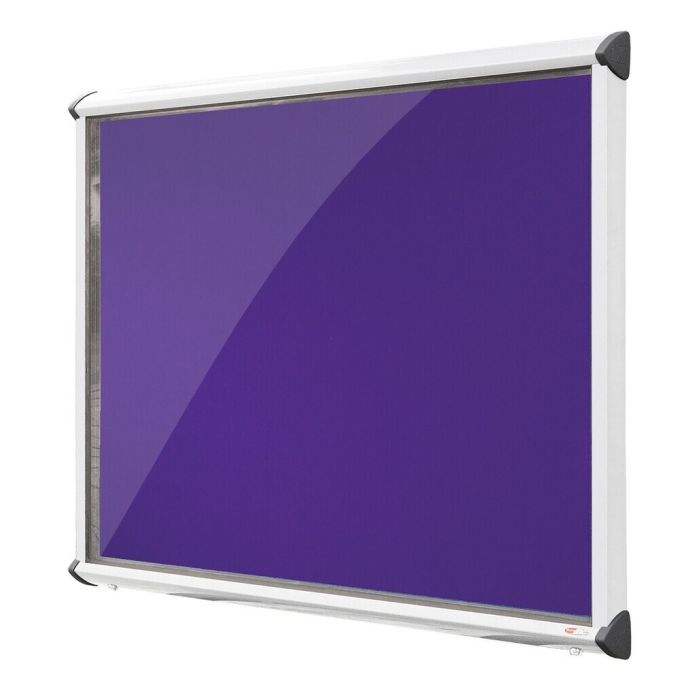 Shield Interior Showcase White Frame 750 x 967mm - Purple