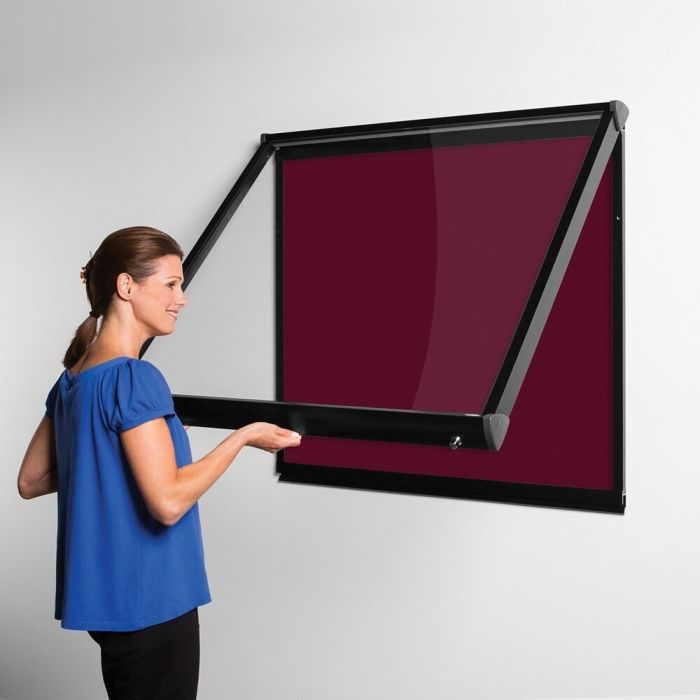 Shield Interior Showcase Black Frame 1050 x 1182mm - Dark Wine