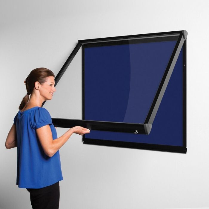 Shield Interior Showcase Black Frame 1050 x 1182mm - Ink Navy