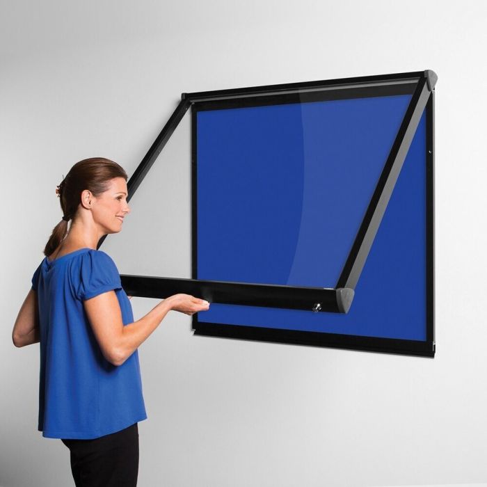 Shield Interior Showcase Black Frame 1050 x 1182mm - Royal Blue