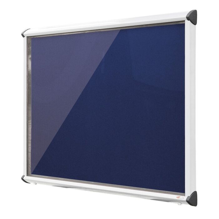 Shield Interior Showcase White Frame 1050 x 1182mm - Ink Navy