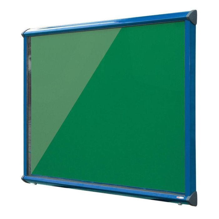 Shield Interior Showcase Blue Frame 750 x 537mm - Emerald Green