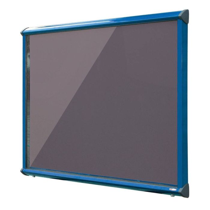 Shield Interior Showcase Blue Frame 1050 x 752mm - Gunmetal