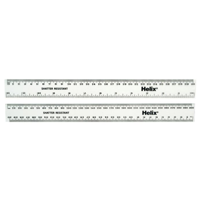 Helix Rulers Shatter Resistant 300mm/30cm - Clear - Pack of 100 Helix Rulers Shatter Resistant 300mm/30cm - Clear - Pack of 100