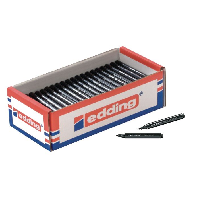 Edding 366 Mini Whiteboard Marker Black Bullet Tip - Pack of 100