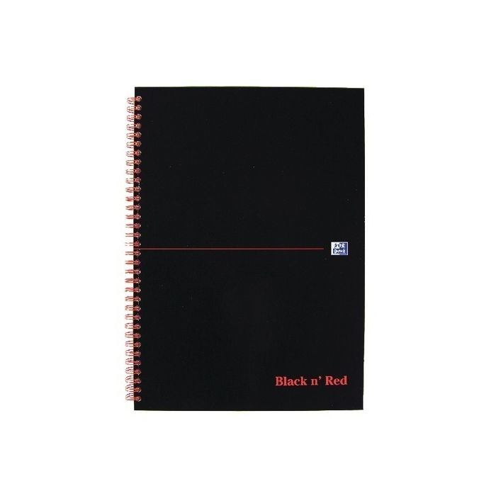 Black N Red Wirebound Notebook A4 Feint - Pack of 5