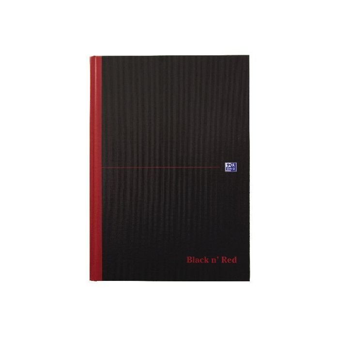 Black N Red Casebound Notebook A4 Feint - Pack of 5