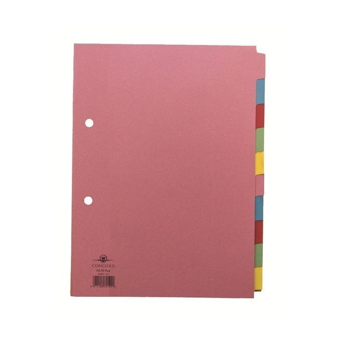Concord Subject Dividers A5 - 10 Part Concord Subject Dividers A5 - 10 Part