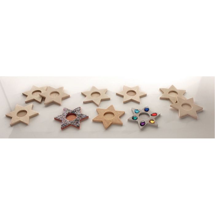 Wooden Tealight Stars - Pack of 10 Wooden Tealight Stars - Pack of 10