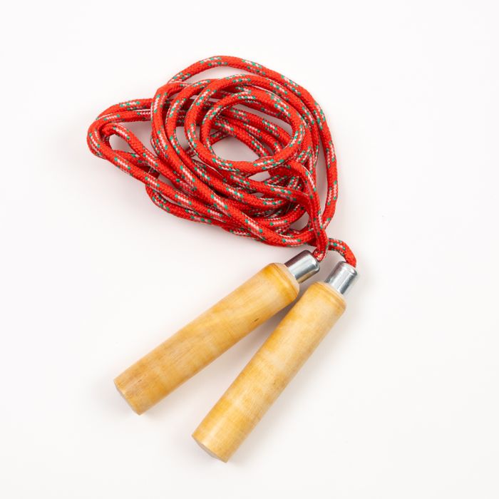 Findel Everyday Wooden Handle Skipping Rope - Red - 10ft Findel Everyday Wooden Handle Skipping Rope - Red - 10ft