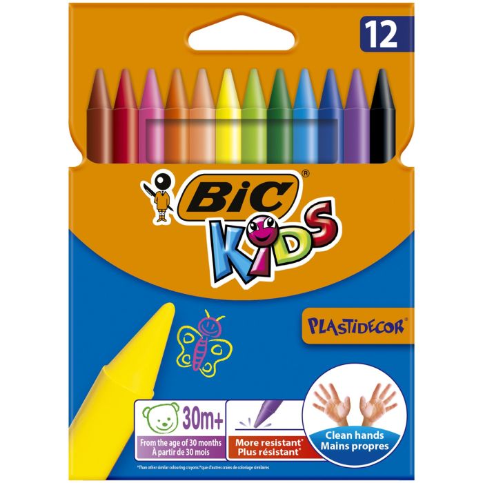 BIC Kids Plastidecor Crayons - Pack of 12 BIC Kids Plastidecor Crayons - Pack of 12