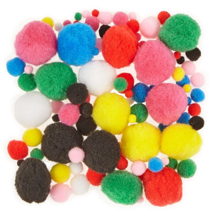 Classmates Pom Poms Assorted - Pack of 100