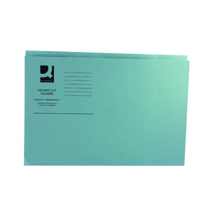 Square Cut Folders Medium Weight - Blue - Pack of 100