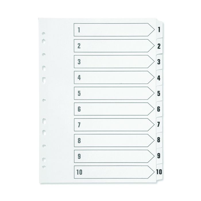 Clear Tabbed Index Dividers - 1-10