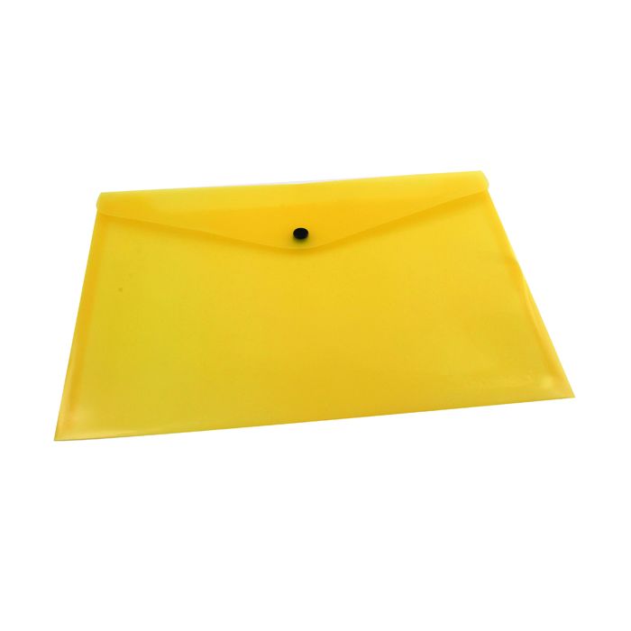 A4 Polypropylene Document Wallets - Yellow - Pack of 12