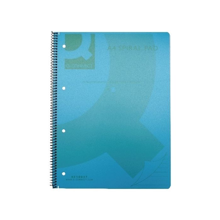 A4 Transparent Coloured Spiral Notebooks - Blue - Pack of 5