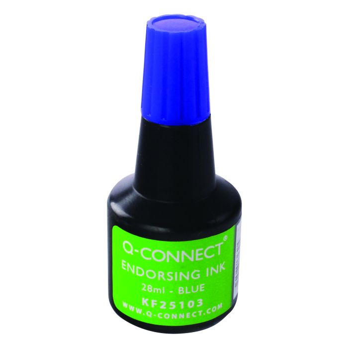 Q-Connect Endorsing Ink 28ml - Pack of 10 - Blue Q-Connect Endorsing Ink 28ml - Pack of 10 - Blue